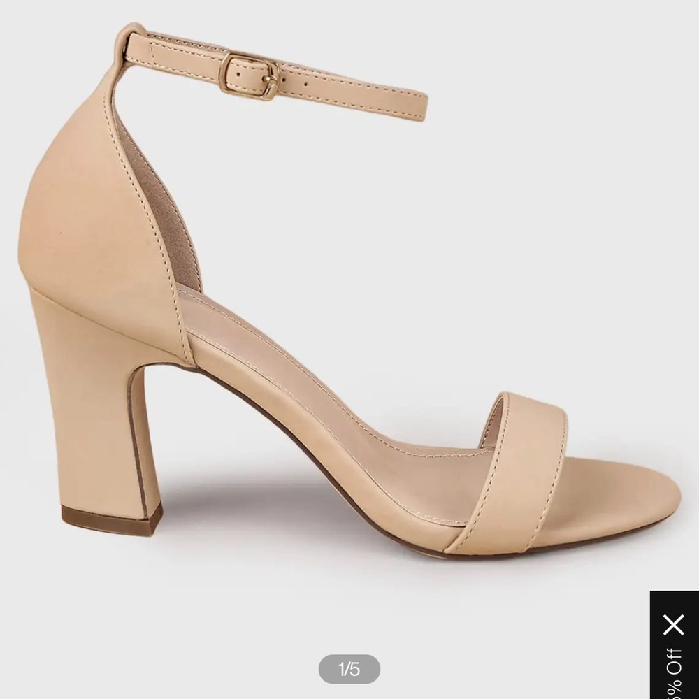 Azazie Tan Block Heel Sandals